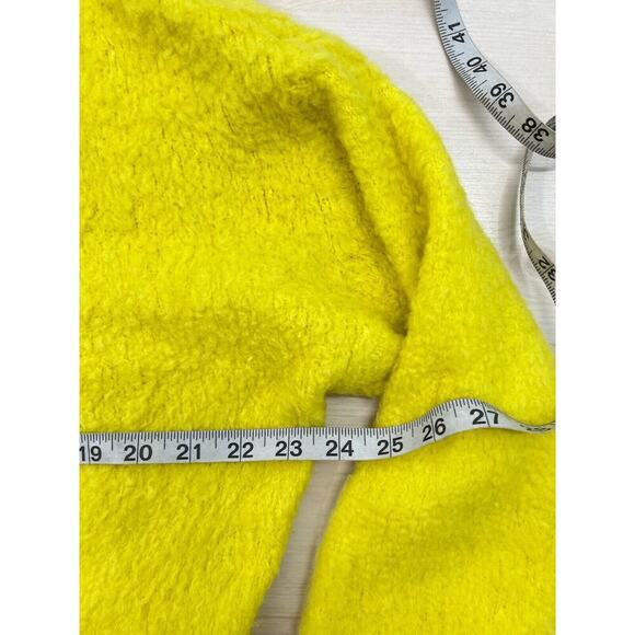 ANTHROPOLOGIE MAEVE PLUSH V-NECK COZY PULLOVER SWEATER M Neon Yellow - Picture 12 of 14